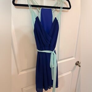 Blue wrap dress